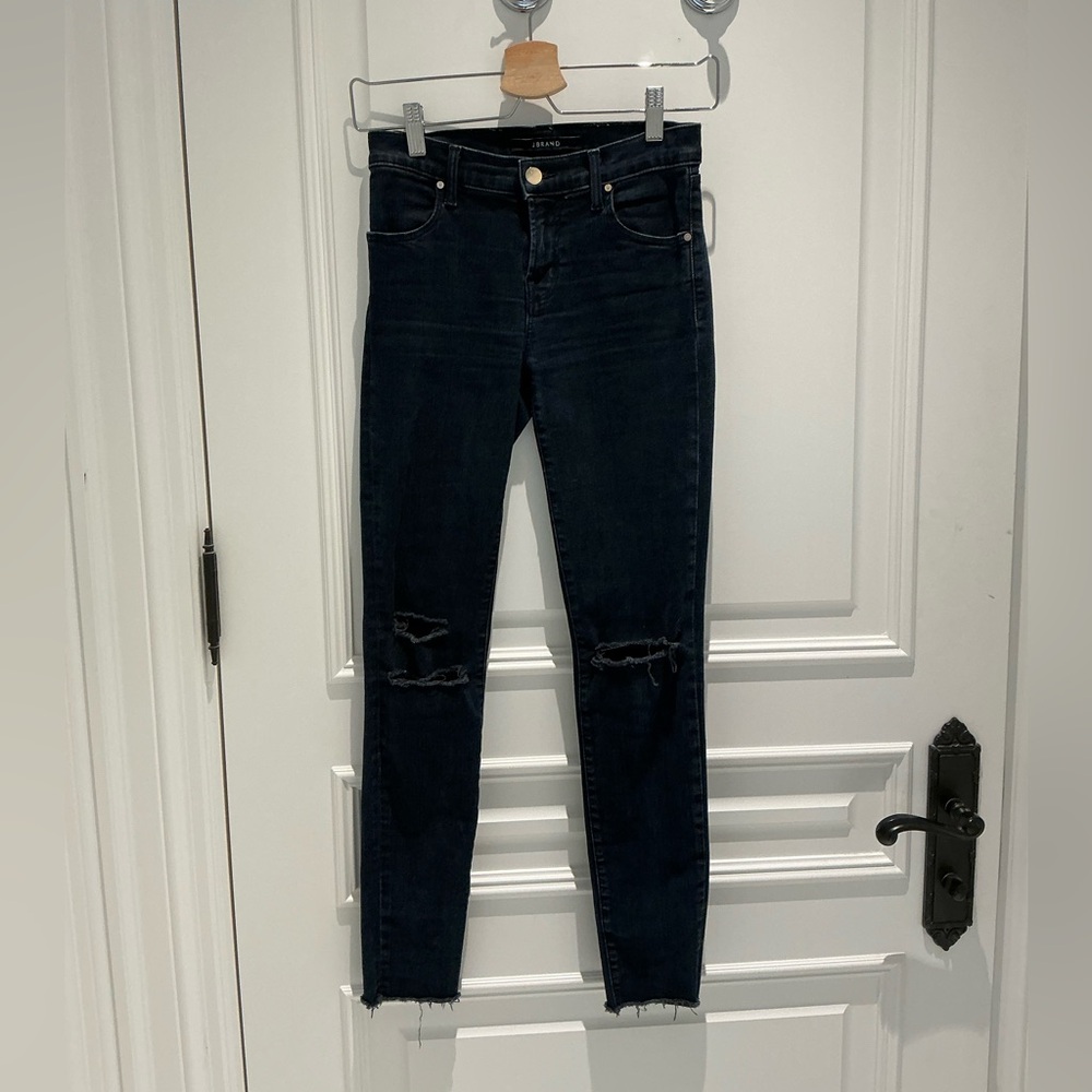 J BRAND cropped black skinny jeans